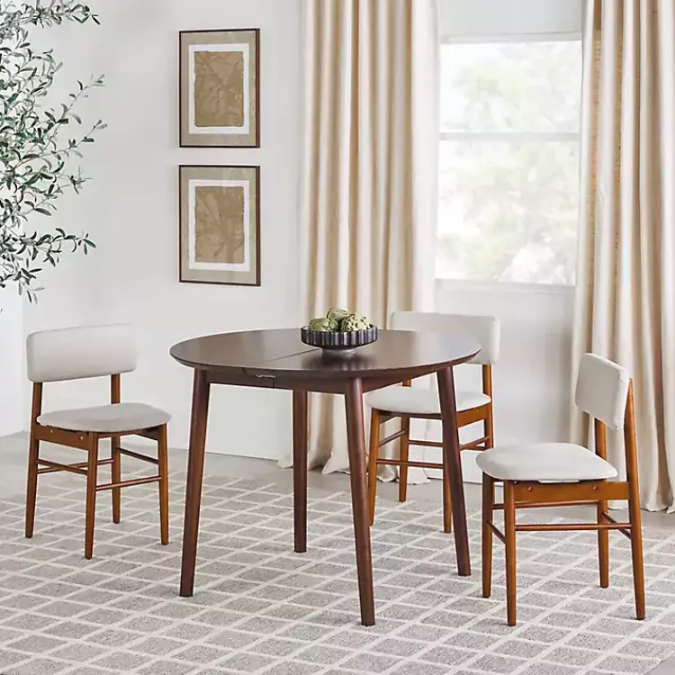 Kirklands Home Dining Tables|Walnut Wood Oval Dining Table with Leaf Brown