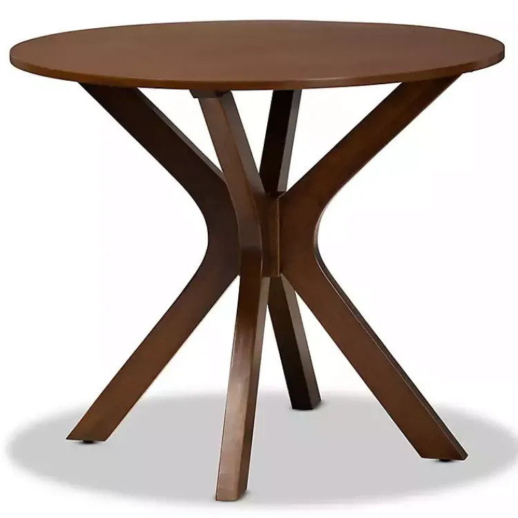 Kirklands Home Dining Tables|Walnut Wood Round Kenji Small Dining Table Brown