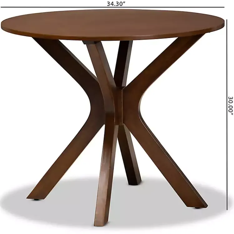 Kirklands Home Dining Tables|Walnut Wood Round Kenji Small Dining Table Brown