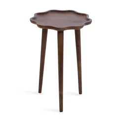 Kirklands Home Accent & End Tables|Walnut Wood Wavy Accent Table Brown