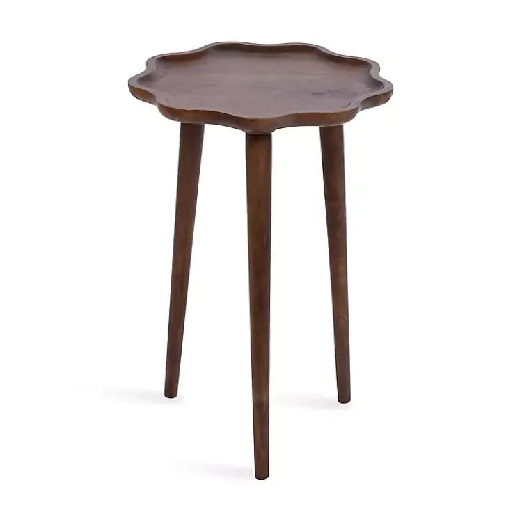 Kirklands Home Accent & End Tables|Walnut Wood Wavy Accent Table Brown