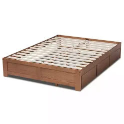 Kirklands Home Beds & Headboards|Walnut Wooden 3-Drawer Platform Bed Brown