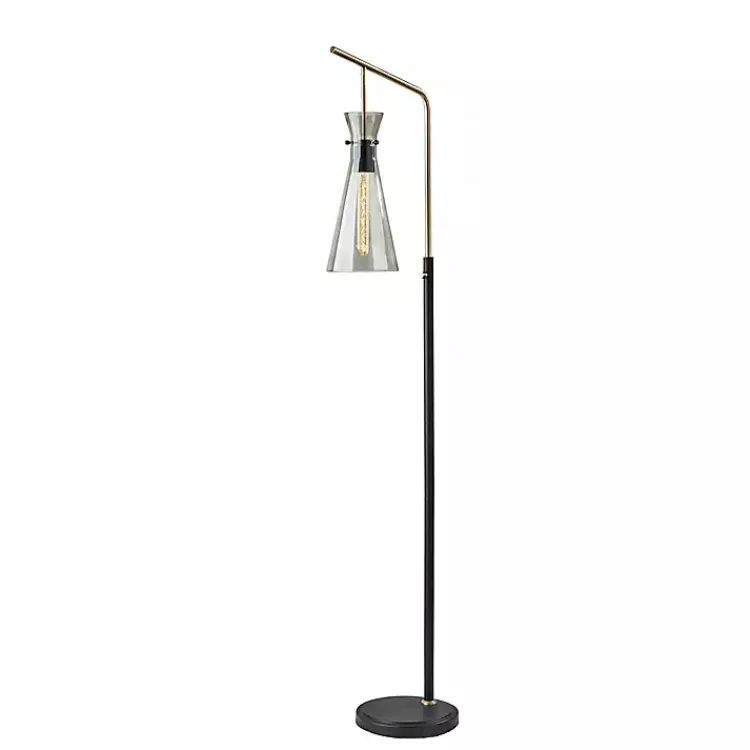Kirklands Home Floor Lamps|Walter Smoked Glass Floor Lamp Gray