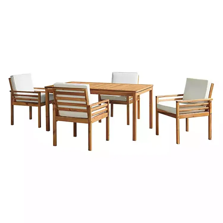 Kirklands Home Outdoor Sets|Warm Acacia Wood Slatted 5-pc. Outdoor Dining Set
