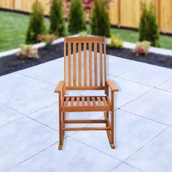 Kirklands Home Outdoor Seating|Warm Acacia Wood Rocking Chair Brown