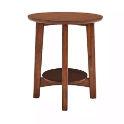Kirklands Home Accent & End Tables|Warm Chestnut Wood Round Accent Table Brown
