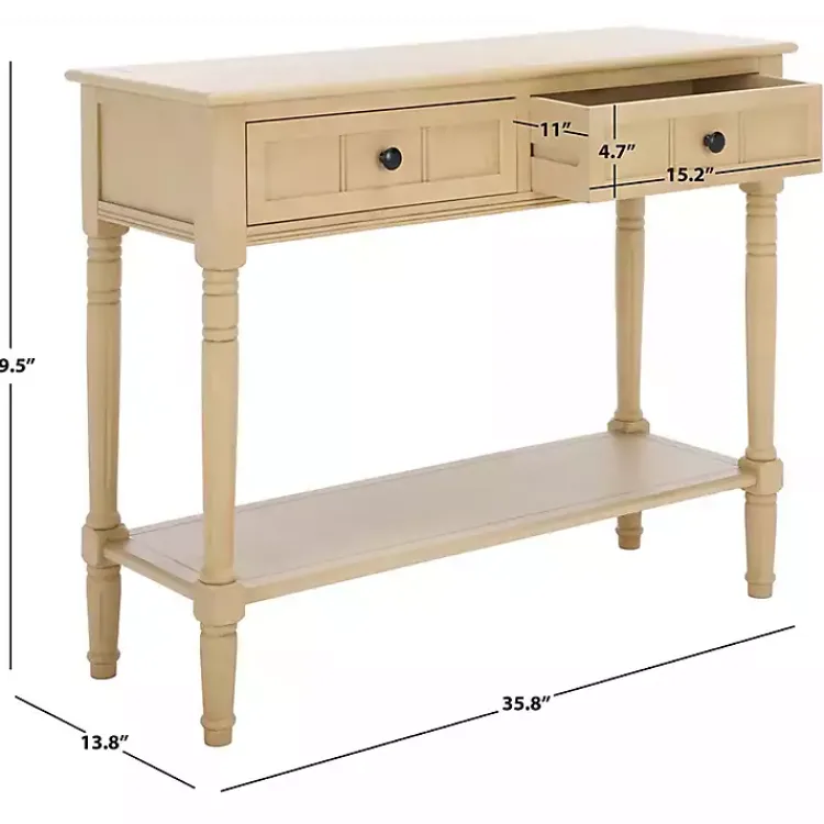 Kirklands Home Console Tables|Warm Natural 2- Drawer Samantha Console Table Tan