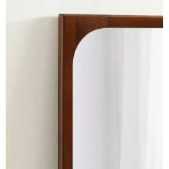 Kirklands Home Decorative Mirrors|Warm Walnut Rounded Rectangle Wall Mirror