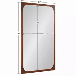 Kirklands Home Decorative Mirrors|Warm Walnut Rounded Rectangle Wall Mirror