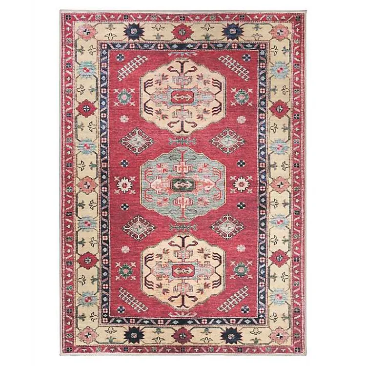 Kirklands Home Area Rugs|Washable Shary Coral Area Rug, 5x7 Pink