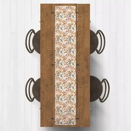 Sale Watercolor Autumn Botanicals Table Runner, 72 in. Fall