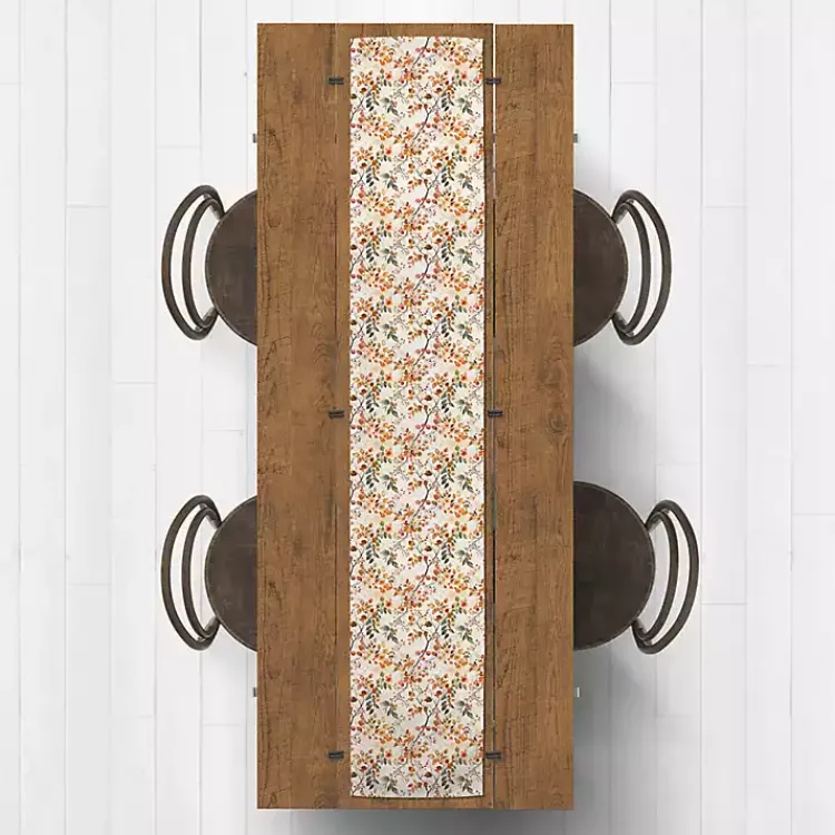 Sale Watercolor Autumn Botanicals Table Runner, 72 in. Fall