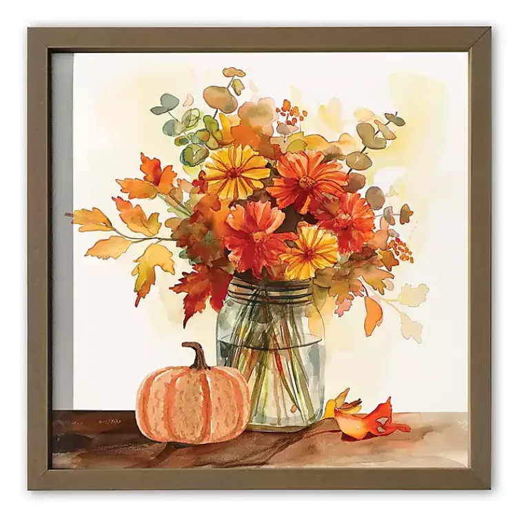 Outlet Watercolor Autumn Bouquet Framed Art Print Fall