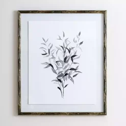 Kirklands Home Framed Art|Watercolor Bamboo Leaves Framed Art Print