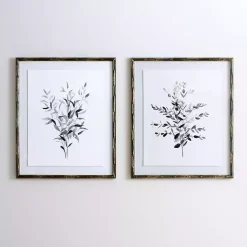 Kirklands Home Framed Art|Watercolor Bamboo Leaves Framed Art Print