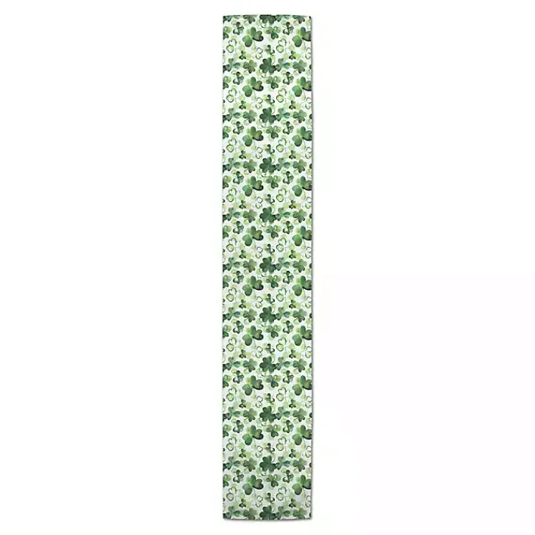 Sale Watercolor Clovers Table Runner, 72 in. St Patricks Day Decorations
