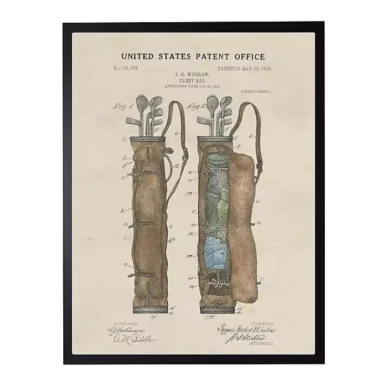 Kirklands Home Framed Art|Watercolor Golf Bag Framed Art Print Tan