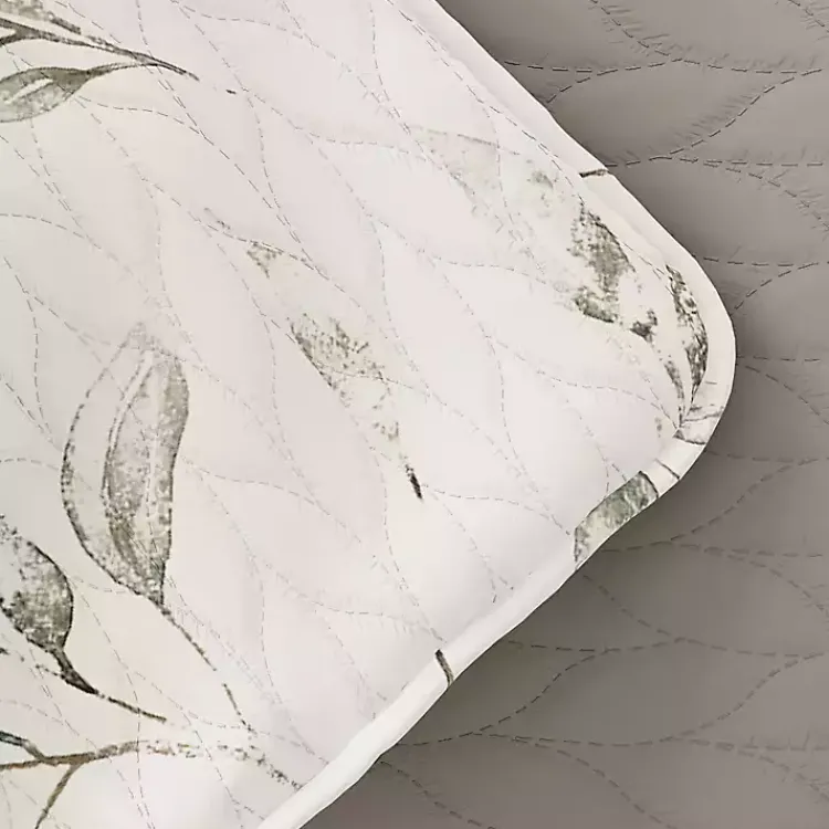 Kirklands Home Quilts|Watercolor Leaves Reversible 3-pc. King Quilt Set