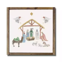 New Watercolor Nativity Scene Framed Art Print Christmas Art & Wall Decor