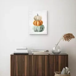 New Watercolor Pumpkin Stack Canvas Art Print Fall