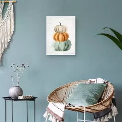 New Watercolor Pumpkin Stack Canvas Art Print Fall