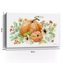 Clearance Watercolor Pumpkins Canvas Art Print, 24x16 in. Fall