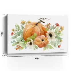 Watercolor Pumpkins Canvas Art Print, 36x24 in. Fall
