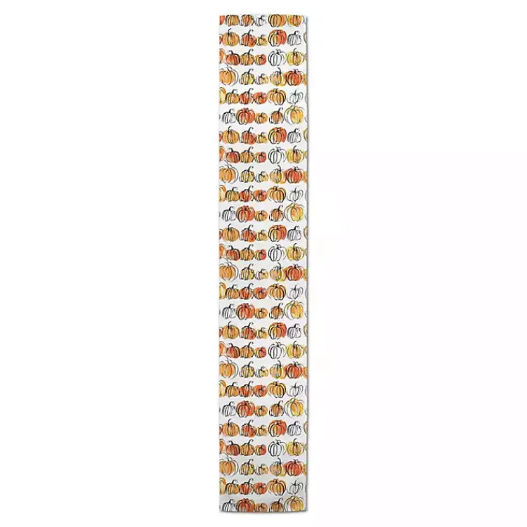 Discount Watercolor Pumpkins Table Runner Fall