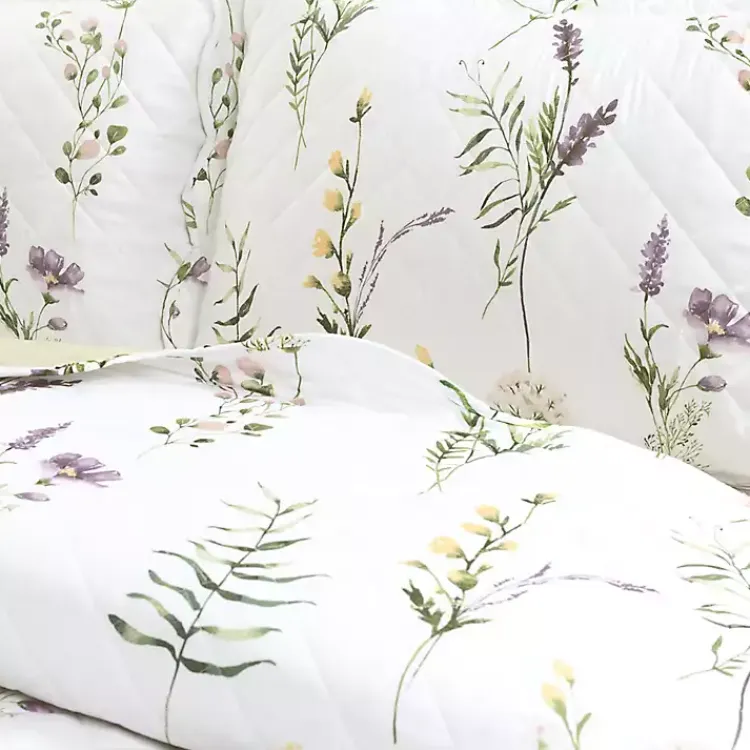 Kirklands Home Quilts|Watercolor Wildflower 3-pc. Full/Queen Quilt Set