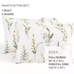 Kirklands Home Quilts|Watercolor Wildflower 3-pc. Full/Queen Quilt Set