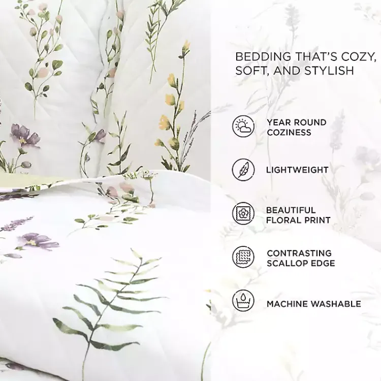 Kirklands Home Quilts|Watercolor Wildflower 3-pc. King Quilt Set