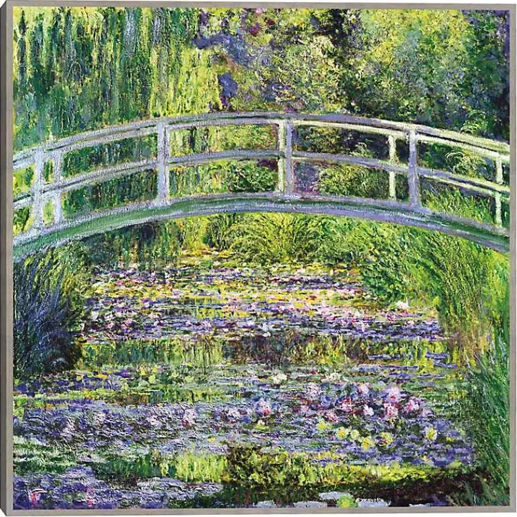 Kirklands Home Canvas Art|Waterlillies with Japanese Bridge Canvas Art Print