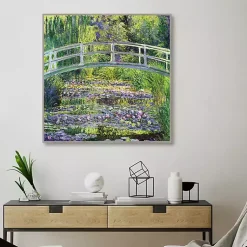 Kirklands Home Canvas Art|Waterlillies with Japanese Bridge Canvas Art Print