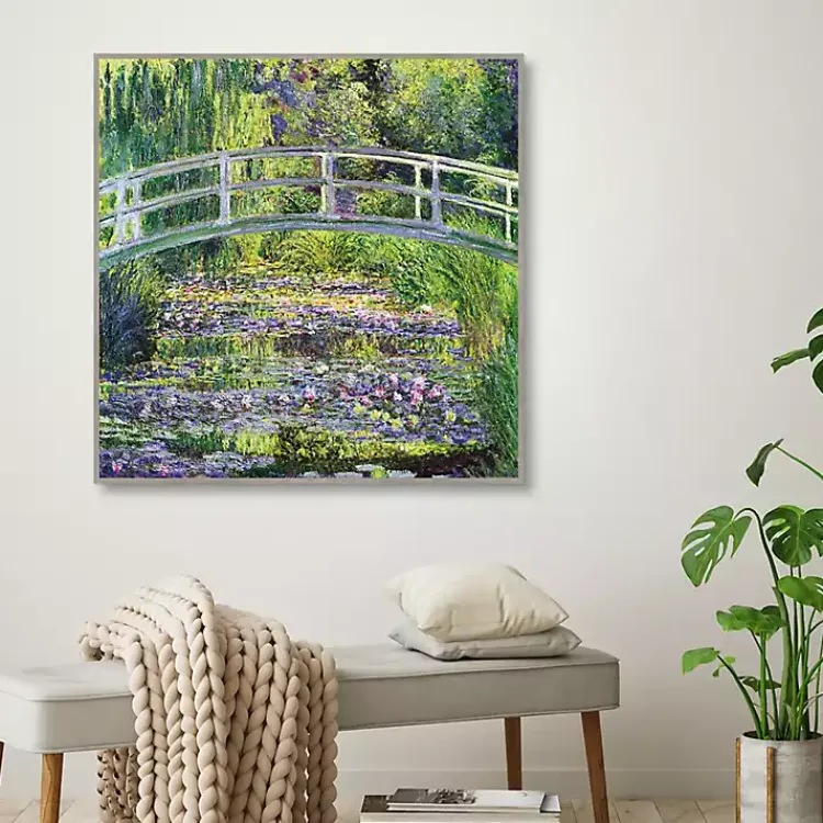 Kirklands Home Canvas Art|Waterlillies with Japanese Bridge Canvas Art Print