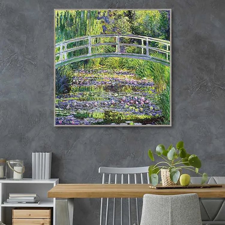 Kirklands Home Canvas Art|Waterlillies with Japanese Bridge Canvas Art Print