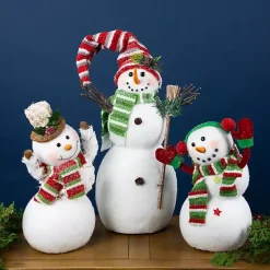 Sale Waving Snowman with Ear Muffs Figurine Christmas Decorations