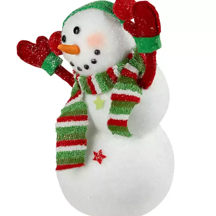 Sale Waving Snowman with Ear Muffs Figurine Christmas Decorations