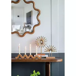 Sale Wavy Wood Taper Candle Runner Candle Holders