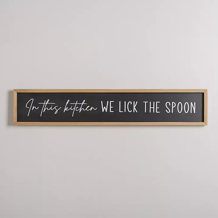 Kirklands Home Wall Quotes & Signs|We Lick the Spoon Wall Plaque Black