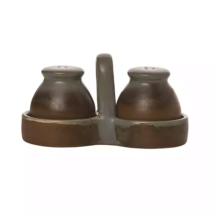 Kirklands Home Kitchen Accessories|Weathered Salt and Pepper Shaker Set Brown