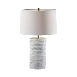 Kirklands Home Table Lamps|Weathered Cream Marissa Ribbed Table Lamp