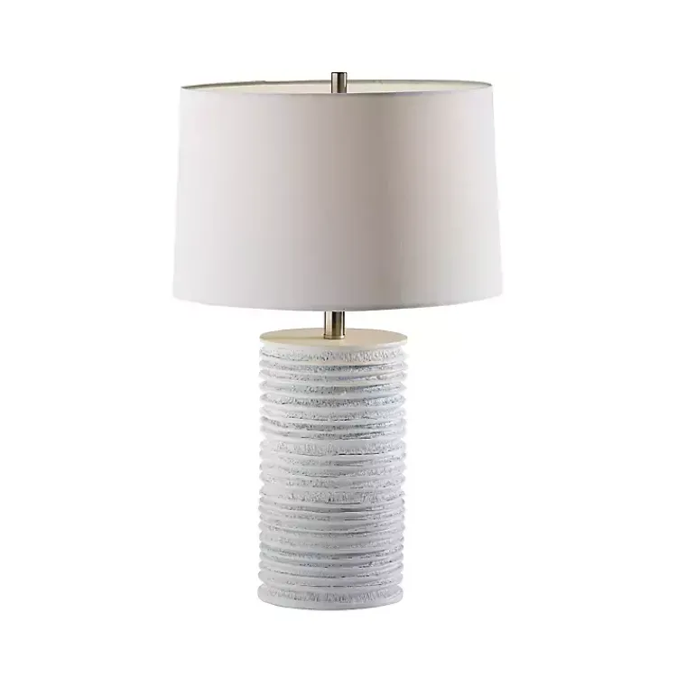 Kirklands Home Table Lamps|Weathered Cream Marissa Ribbed Table Lamp