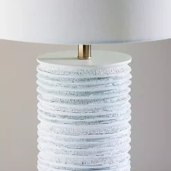 Kirklands Home Table Lamps|Weathered Cream Marissa Ribbed Table Lamp