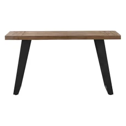 Kirklands Home Console Tables|Weathered Oak and Metal Console Table Tan