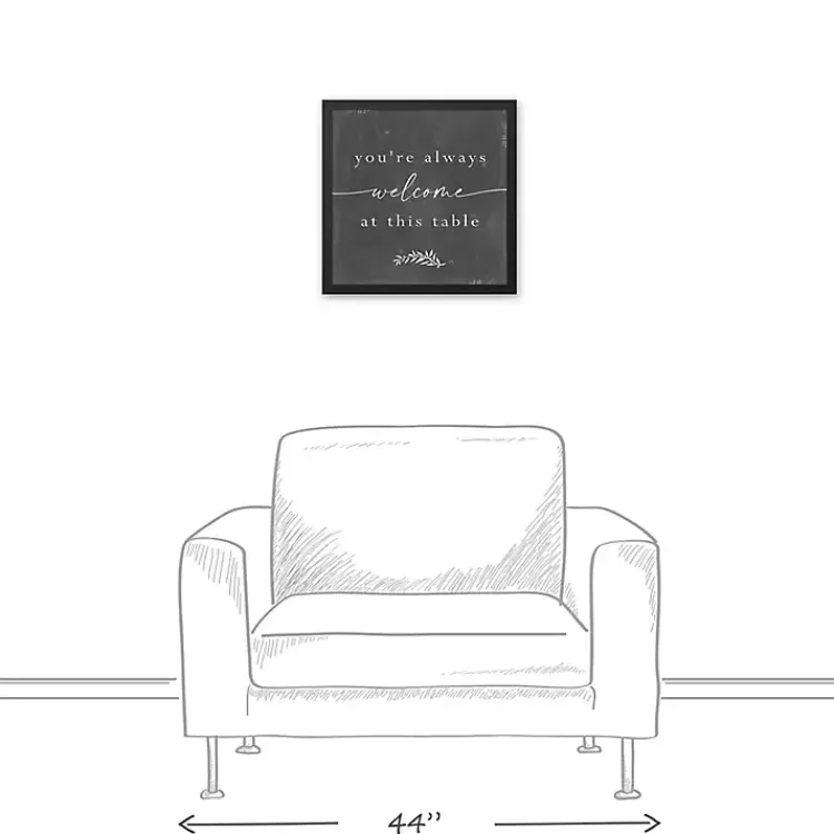 Kirklands Home Wall Quotes & Signs|Welcome at This Table Black Framed Canvas Print