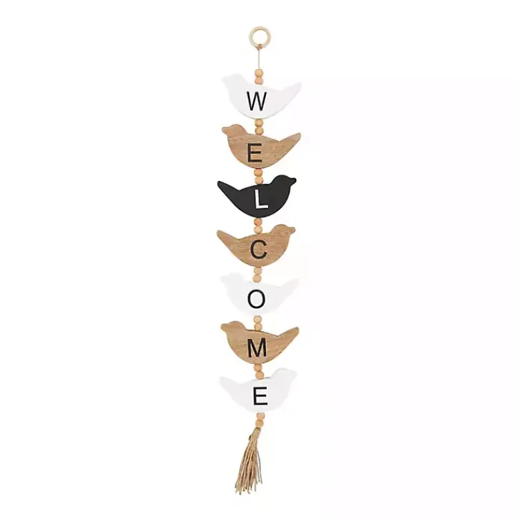 Kirklands Home Wall Quotes & Signs|Welcome Bird Shaped Wood Wall Sign