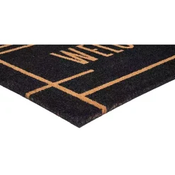 Kirklands Home Doormats|Welcome Linear Doormat Black