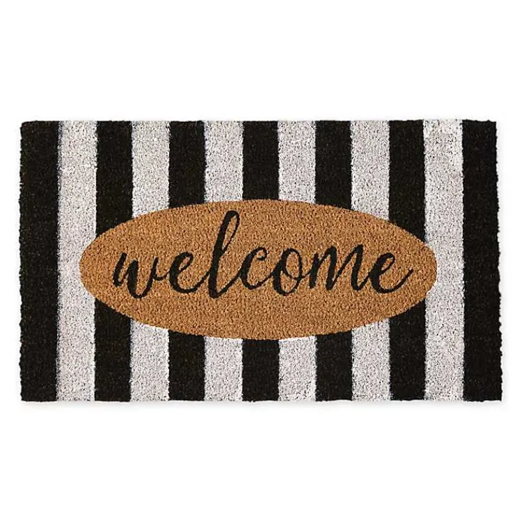 Kirklands Home Doormats|Welcome Cabana Stripe Coir Doormat