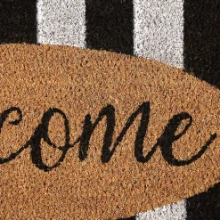 Kirklands Home Doormats|Welcome Cabana Stripe Coir Doormat