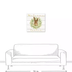 Discount Welcome Easter Bunny Wreath Canvas Art Print Easter Decorations